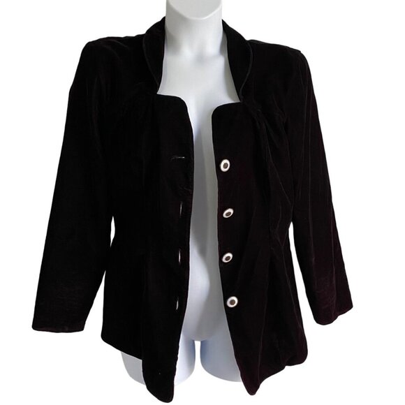 La Belle Black Long Sleeve Button Down Jacket Blazer Size 13 - Picture 4 of 12